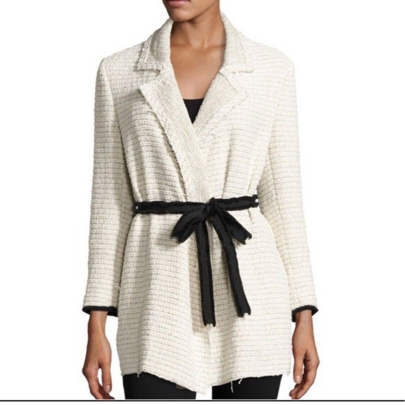 Theory Ivory Clairene R Carson Tweed Coat Size Small. Best- Selling. Retail $495 - Picture 15 of 15